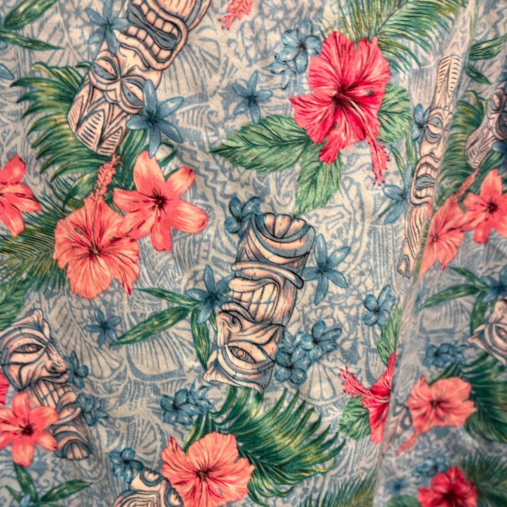 Hot Topic Hawaiian Tiki Floral Halter Pin Up Fit And Flare Dress X-Large - Picture 3 of 8